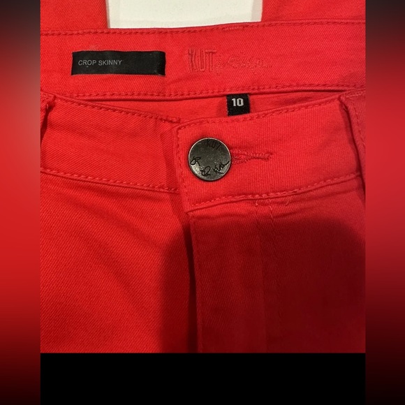 Kut From The Kloth Crop Skinny Red Pants Size 10 - Picture 5 of 6